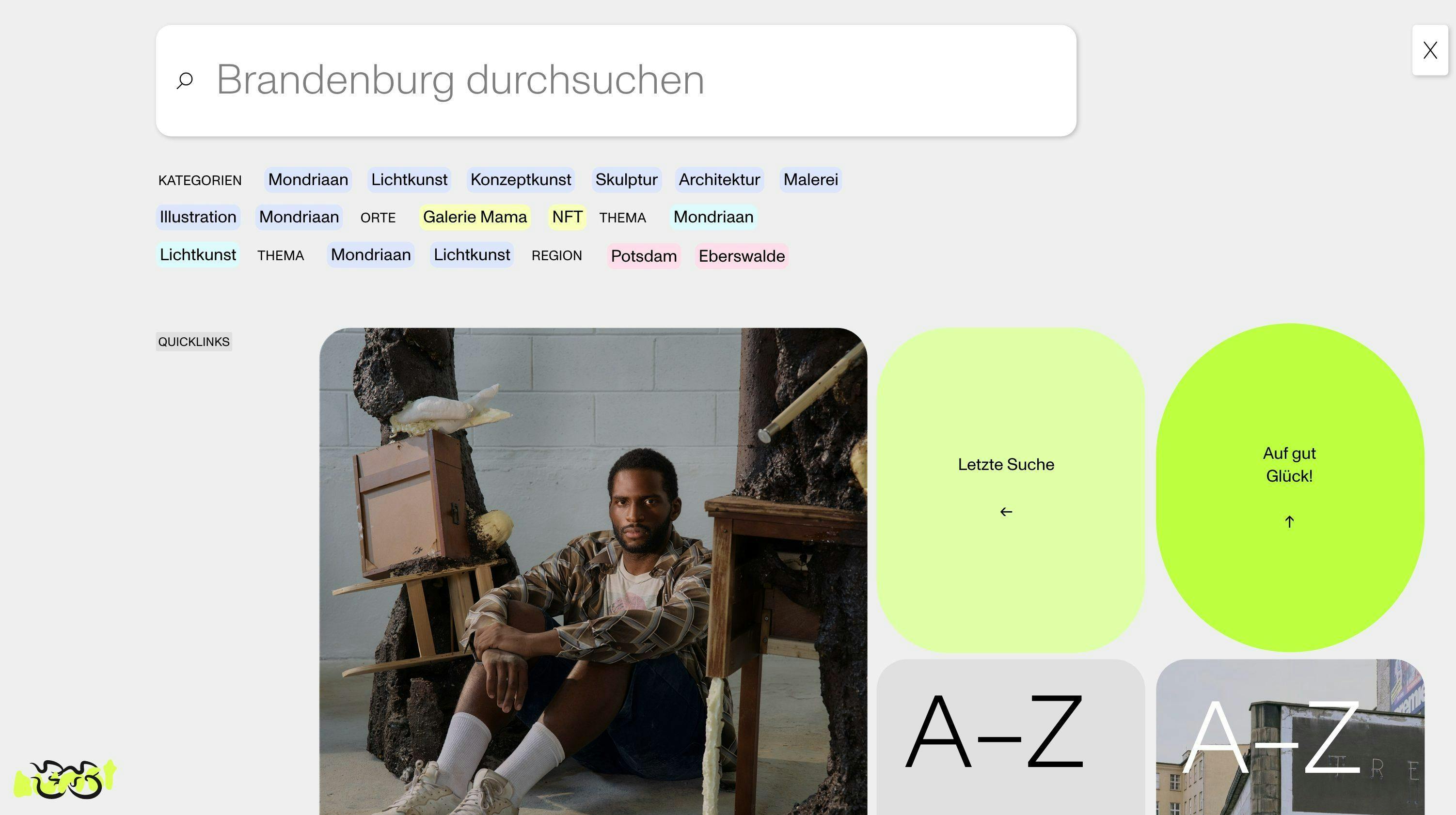 <p>Intelligent search with keywording and a random search ("by chance")</p>