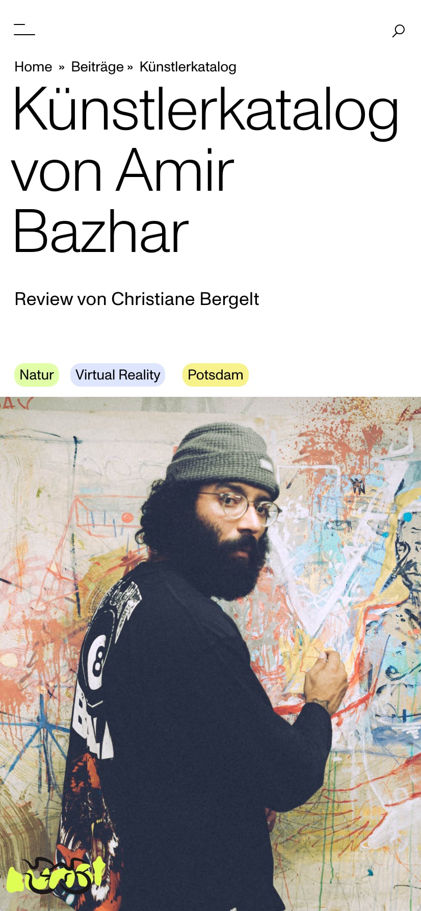 <p>Presentation of an artist catalog with tags</p>